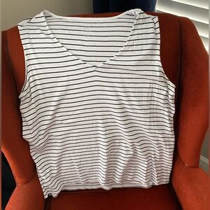 J.Jill white with Navy Stripe tunic size XL